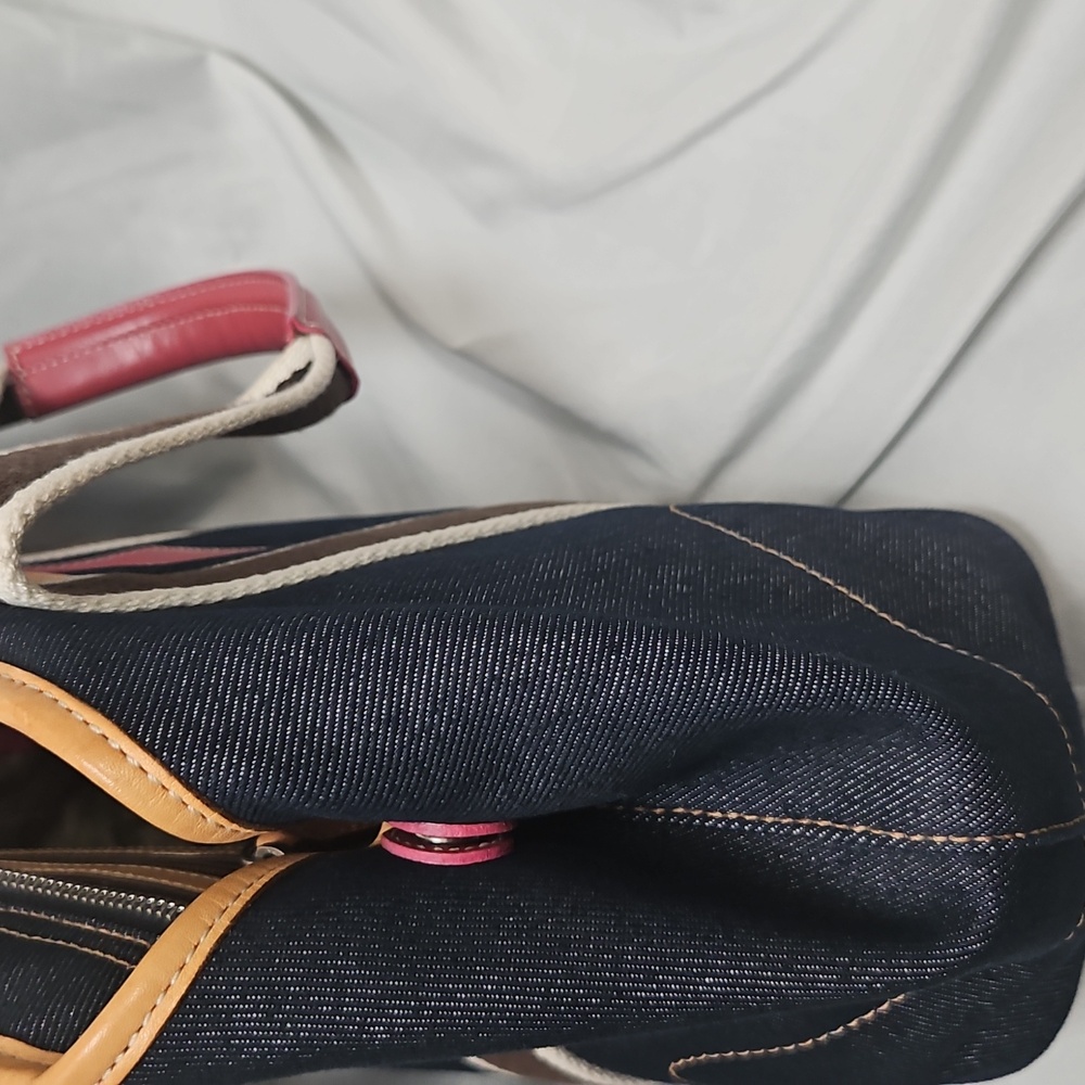 Vintage Coach Hampton Denim and Leather Tote - Picture 7 of 14